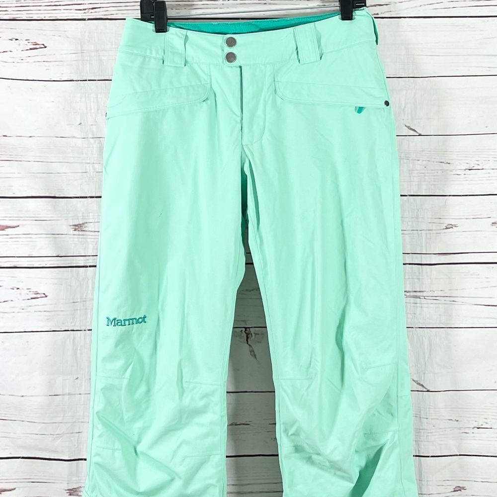 Marmot Membrain Women’s Ski Pants Size S/P Green Skyline Insulated. - Picture 2 of 11